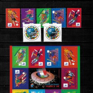 France year 1998 stamps Soccer World Cup France complete set ☀ MNH**