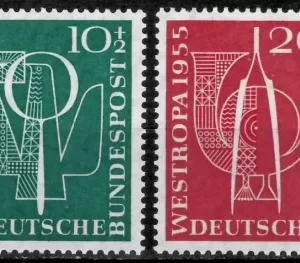 Germany BRD 1955 Pigeon Horn Westropa Dusseldorf MNH postage stamp