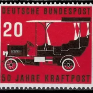 Germany BRD 1955 Post Deliverance by Car postage stamp