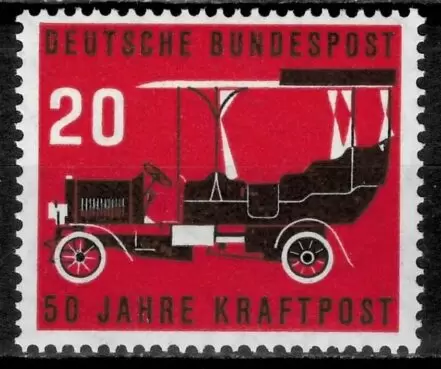 Germany BRD 1955 Post Deliverance by Car postage stamp