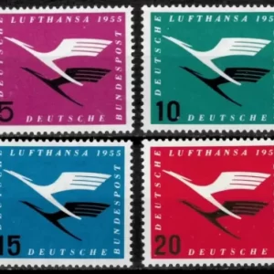 Germany BRD 1955 Lufthansa stamps set