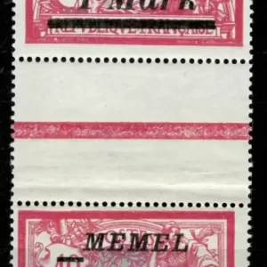 Germany Memel / Lithuania year 1922 stamps 1m /40c MNH pair