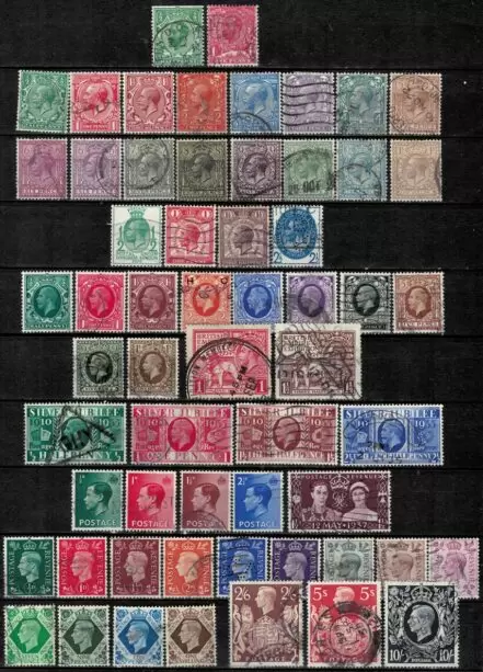 Great Britain year 1912 / 1939 stamps Used Collection