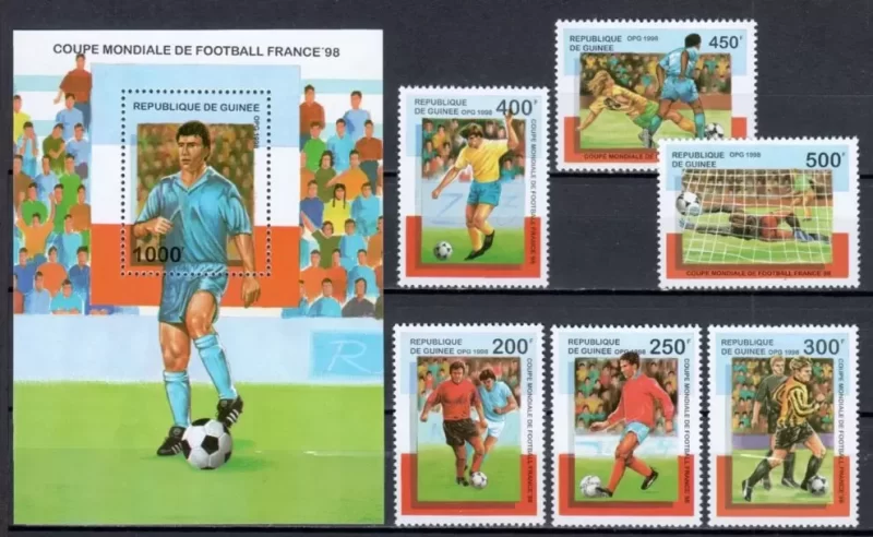 Guinee 1998 Soccer – World Cup France postage stamps set