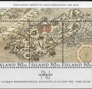 Iceland 1991 Navy Paper by Olaus Magnus postage stamps