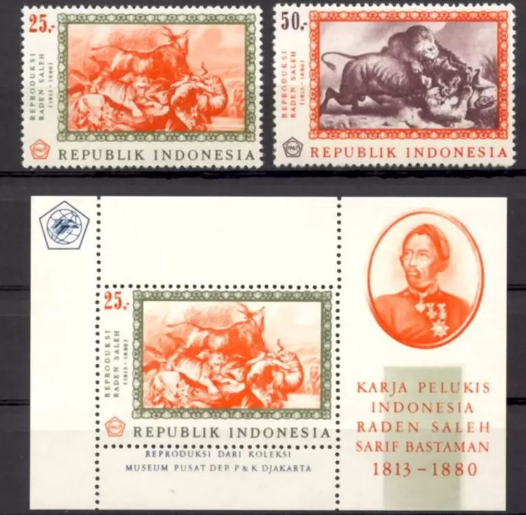 Indonesia 1967 Art / Raden Saleh Paintings stamps set