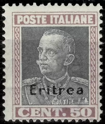 Italian Eritrea year 1928 stamp 50c. Brown & Grey