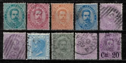 Italy Kingdom year 1867/90 stamps - Used lot