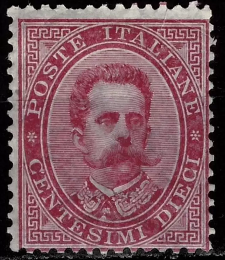 Italy year 1879 stamp - 10 c Red / King Umberto