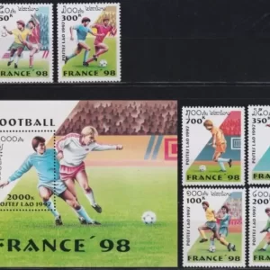 Laos 1998 Soccer World Cup France postage stamps set