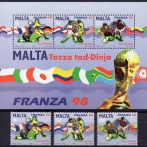 Malta 1998 Soccer – World Cup France postage stamps set