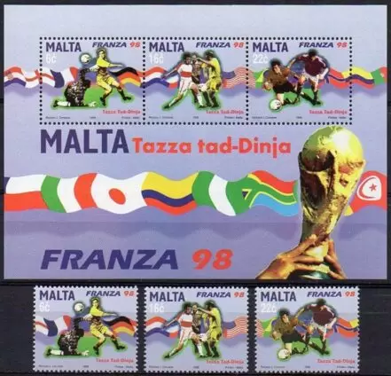 Malta 1998 Soccer – World Cup France postage stamps set