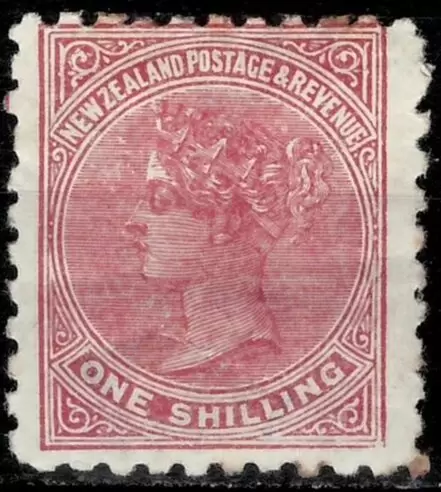 New Zealand 1882-1900 1 Sh. SG.245 £ 120 / brownish red / Unused MH stamp