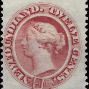 Newfoundland year 1866 stamp 12 c Brownish red QV