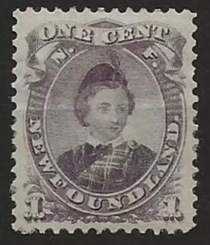 Newfoundland year 1868 1c Prince of Wales Unused stamp