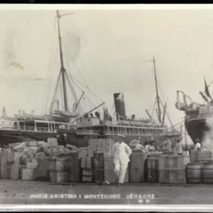 Old Postcard 1919 Ships – Veracruz / Montevideo