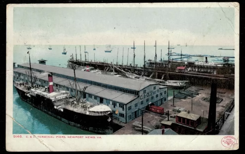 Old US Postcard 1912 Ships / Norfolk