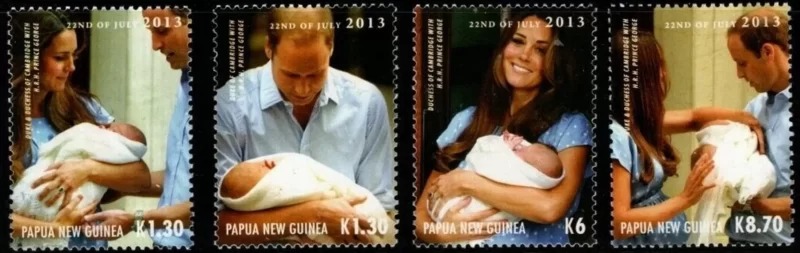 Papua New Guinea year 2013 stamps Birth Prince George Royal Baby