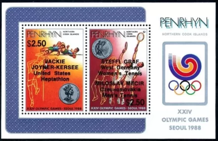 Penrhyn Cook 1988 Olympic Games Seoul postage stamps set