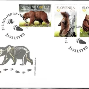 Slovenia year 2019 stamps Animals Brown Bear set