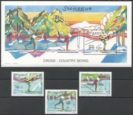 Somalia 2001 Cross-Country skiing postage stamps