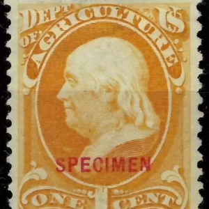 United States year 1873 - 1c Franklin, Specimen postage stamp