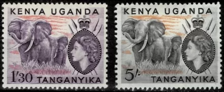 British East Africa year 1954 Elephants MH stamps