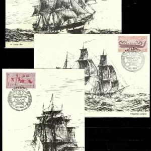 Denmark 1983 Ships / Frigate Jylland / FD card set