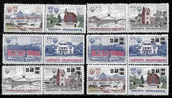 Denmark Christmas Vignette 1982/1990 stamps