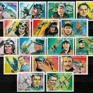 Equatorial Guinea 1977 Heroes of WWI & WWII – Pilots set / MNH **stamps