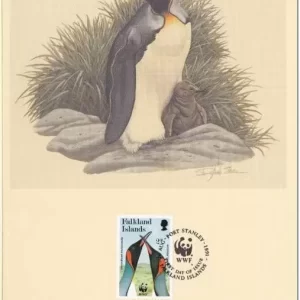 Falkland Islands 1991 WWF World Wildlife Fund / Birds King Penguin FD Card