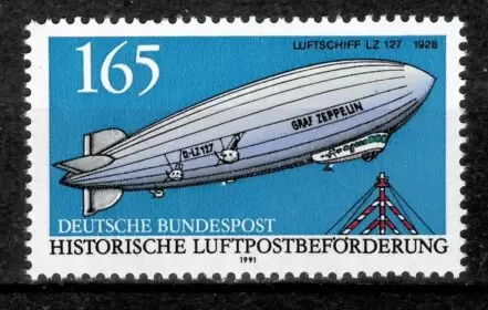 Germany year 1991 stamp 165pf Graff Zeppelin