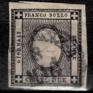 Italy / Sardinia year 1861 ☀ 2c Grigio Chiaro Used stamp