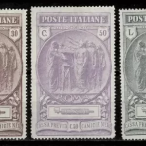 Italy year 1923 stamps - National Militia Welfare Fund n. 147/149 MNH** full set