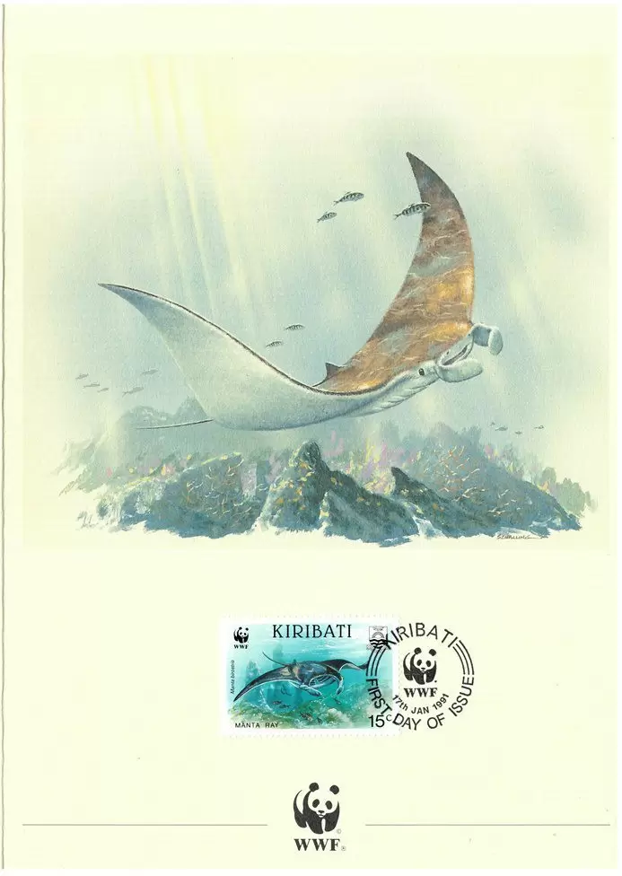 Kiribati 1991 World Wildlife Fund / Marine Life MANTA RAY FD Card