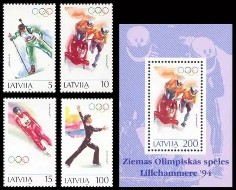 Latvia Olympic Games Lillehammer 1994 full set MNH