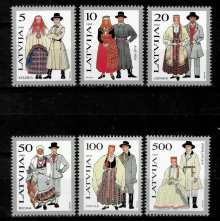 Latvia year 1993 Traditional Costumes stamps