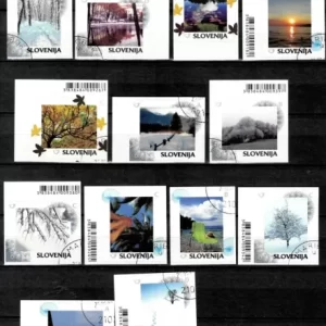 Slovenia year 2014 Personalized stamps Nature -Flora / four seasons Used