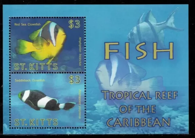 St Kitts – 2010 Tropical reef of Caribbean MSS postage stamps