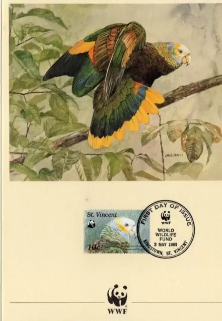 St. Vincent Parrots 1989 WWF Birds / Parrots FD Card