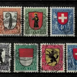 Switzerland 1923/24 Pro Juventute Coat of Arms Used postage stamps