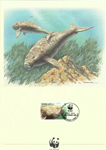 Vanuatu 1988 World Wildlife Fund / Marine Life Dugong FD Card