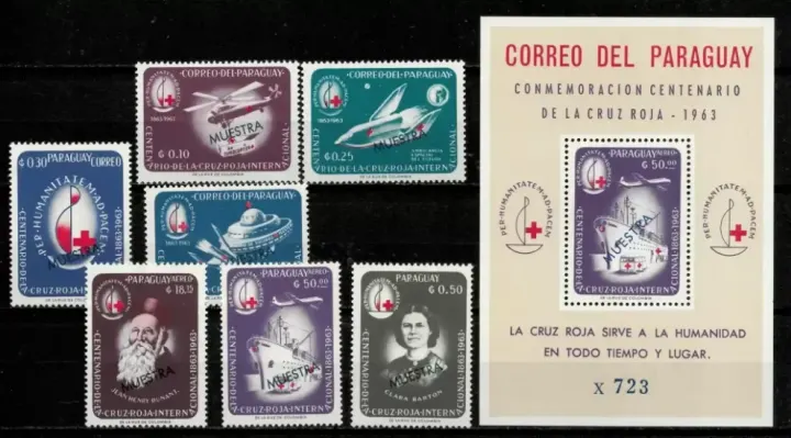 Paraguay stamps year 1963 Red Cross Airmail Specimen