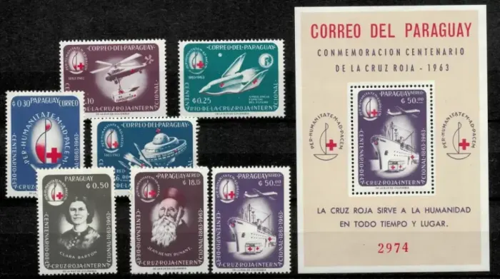 Paraguay stamps year 1963 Red Cross / Airmail Specimen