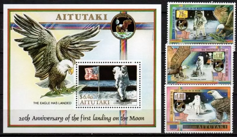 Aitutaki year 1989 Space / 1st Moon Landing MNH stamps