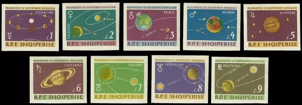 Albania 1964 stamps Planets in the Solar System