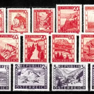 Austria year 1947 stamps / Landscapes Mi. 838-853