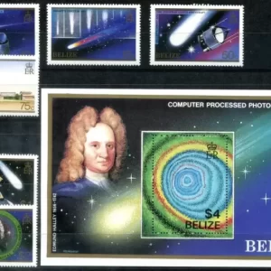 Belize year 1986 Space Halley's Comet stamps set MNH**