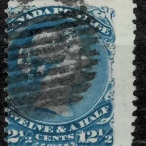 Canada year 1868 - 12½ c Blue Used stamp