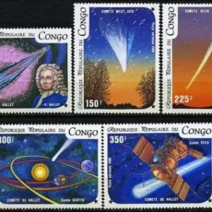 Congo 1986 stamps Space Halley´s Comet set MNH